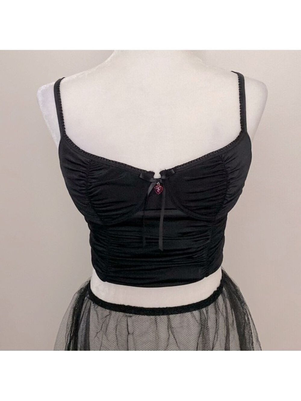 Victoria’s Secret black rouched underwire camisole